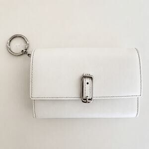 Vintage Coach Buckle Wallet Keychain White